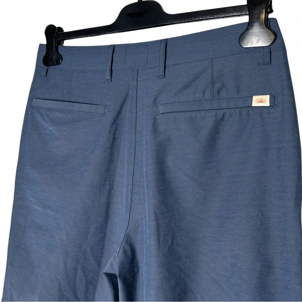 Faherty All Day Stretch Shorts Mens 31 9” Inseam Blue Flat Front Casual